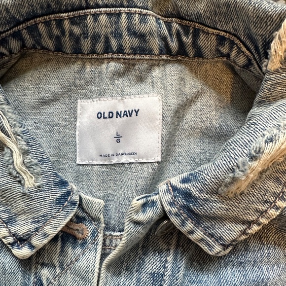 Old Navy Distressed Denim Jacket - Picture 7 of 9